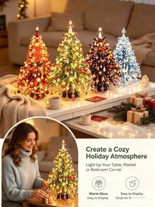 مجموعة صنع شجرة عيد الميلاد بالخرز DIY، مجموعة صنع شجرة عيد الميلاد من خرز الكريستال اللؤلؤي ثلاثي الأبعاد، خرز ملون، إطار معدني، قمة ملاك، عرض إضاءة دافئة، ديكور شجرة سطح المكتب للعطلات، شجرة عيد الميلاد - متعدد الألوان - مشاهدة 2