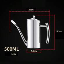 1 cái bình đựng dầu bằng thép không gỉ 304 cao cấp 500ml, bình đựng dầu chiên và nấu ăn, dụng cụ nhà bếp - Xem 7