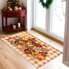 2D Colorful Multiple Maple Leaf Pattern Printed Long Runner Rug Series, Indoor Entrance Mat, Bedroom Bedside Mat, Kitchen Runner Mat, Suitable For Living Room, Laundry Room, Bathroom - Multicolor - View 5