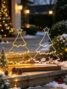 Linear-Style Christmas Tree Tabletop Ornament. A Festive Piece Suitable For Display On Dining Tables, Cabinets, Or In The Living Room; Its Versatile, Neutral Style Complements A Wide Range Of Home Interiors. - A - View 10