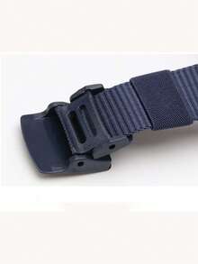 1pc Multi-Color Nylon Belt, Unisex Business Versatile Tactical Style, No Metal Plastic Buckle, Student Outdoor Commute Waist Belt - Multicolor - View 4