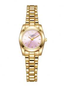 Women's Luxury Minimalist Quartz Watch With Scale Dial, Elegant Alloy Band Wristwatch, Gift For Girlfriend (1pc/Set) Watch Box Not Included - Gold - View 8
