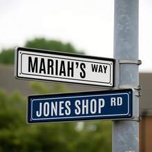 1/3pcs Custom Text Signs - Rustic Vintage Metal Street Sign For Kids Room, Personalized Name Sign, Unique Gift For Him - Perfect For Birthdays, Holidays & Special Occasions - Multicolor - View 3