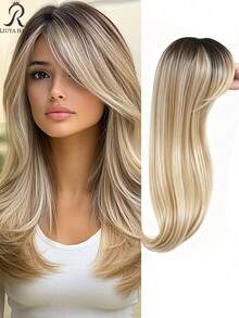 360° Realistic Bangs Hairpiece, Elegant Clip-In Synthetic Hair Extensions, Fluffy Straight Hair, Suitable For Thinning Hair, Clip-On Hairpiece With Bangs, Halloween - Multicolor - View 19