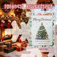 Holographic Christmas Gift Card Book, 21.08X15.24cm Holiday Gift Card Storage Binder, Christmas Gift Book With Gift Card Slots, Cute Christmas Tree Gift Card Manual, Christmas Gift - Multiple Styles - View 8