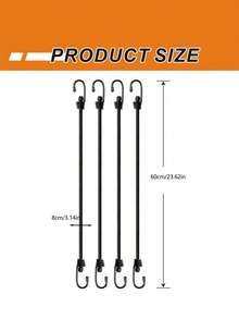 1pc Elastic Rope With Hook, Heavy Duty Outdoor Bungee Cord, Trunk Bicycle Hook Rope, Luggage Rack Tie Down Strap, Industrial Grade Elastic Luggage Strap, Used For Securing Waterproof Tarps, Tents, Bicycles, Gardens, - A - View 7