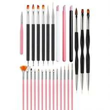 31pcs Professional Nail Brush Set - 3D Gel Pen, Acrylic Brush, Salon Grade Nail Tools, Suitable For Home And Salon Use - Pink - View 6