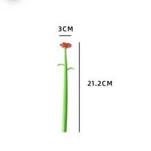 Cartoon Girl Heart Style Realistic Rose Flower Neutral Pen, Replaceable Refill, Journaling Pen, Christmas Valentine's Day Student Gift Pen - A - View 4