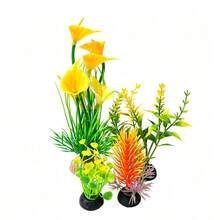 水族箱裝飾套組，塑膠人造草裝飾飾品，水族景觀人造植物 - B - 查看 1