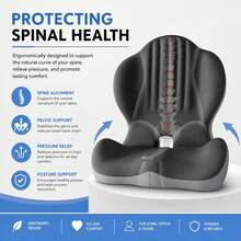 Shell-Shaped Ergonomic Integrated Back Cushion, Soft And Comfortable Chair Seat Pad, Suitable For Office Chairs, Car Seats And Home Use, Support Design Suitable For People Who Sit For Long Periods, Perfect Choice For Home Decor, Gifts For Family And Friends - Shell-shaped Integrated Back Cushion - View 5