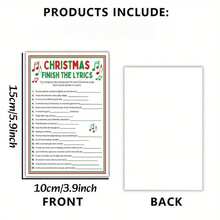 20pcs Christmas Lyrics Fill-In-The-Blank Cards, Holiday Party Game Interaction Cards, Birthday Party Decoration Cards - Sets - View 5