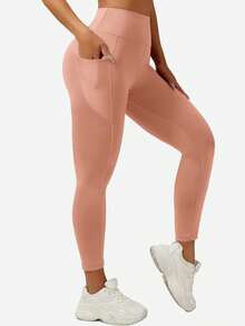 3pcs/Set Women's Thermal Lined Thickened Sports Leggings With Side Pockets, Autumn/Winter - Multicolor - View 6