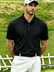 Men Polo Shirts - Black - View 1