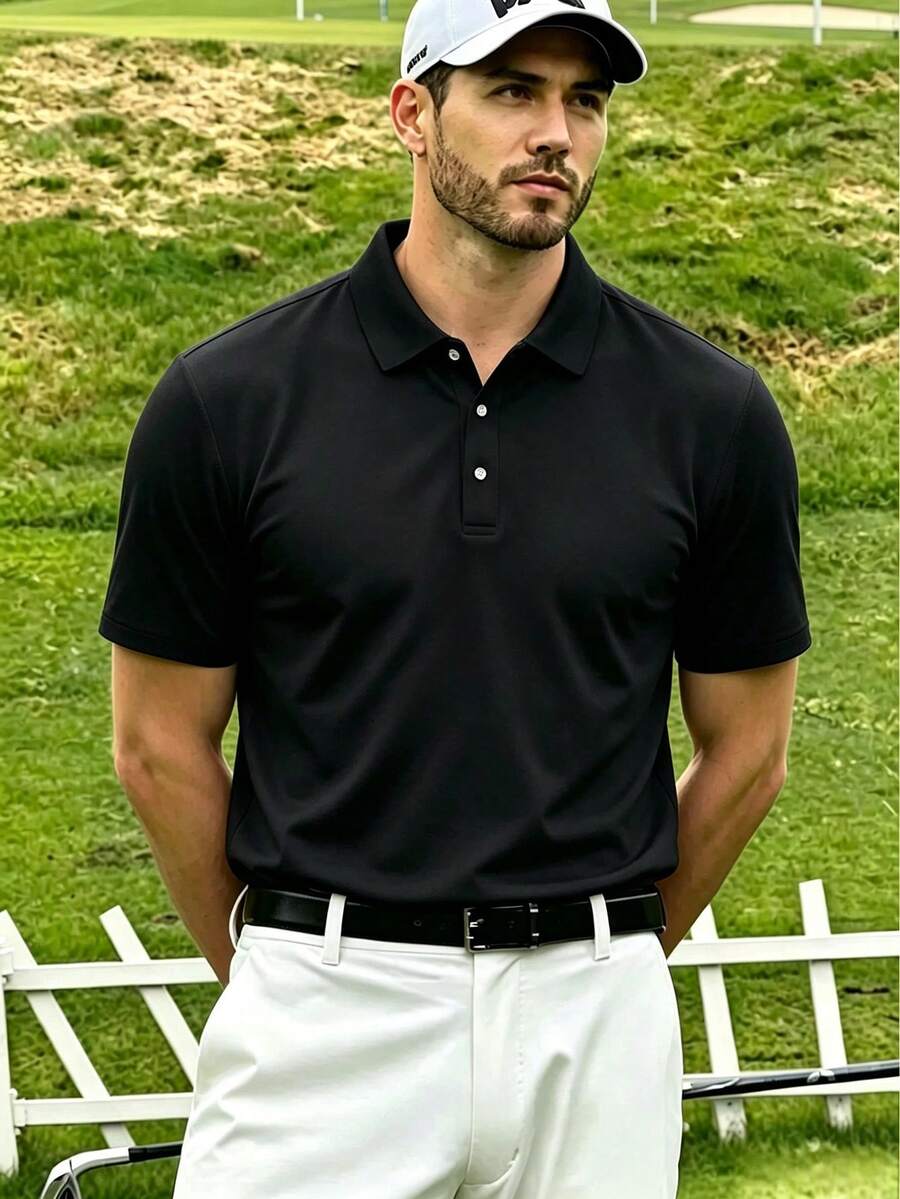 Men Polo Shirts - Black - View 1