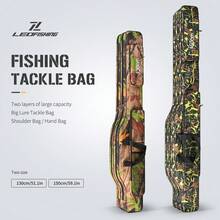 LEOFISHING Portable Foldable Fishing Tackle Bag, Big Belly Fishing Rod Case, Hand & Shoulder Carry Fishing Gear Storage Bag With Extra Pockets For Sea Rods Lures Fishing Accessories, 130cm 150cm 3 Color Available - Multicolor - View 6