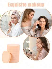 Makeup Sponge Face Powder Puff, Wet & Dry Use Soft Round Makeup Sponge Set For Foundation, Powder & Cream, Foundation Blending, Suitable For All Skin Types, Professional Beauty Makeup Sponge - Multicolor - View 7