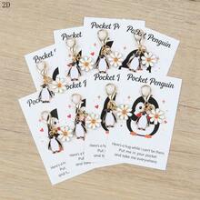 8pcs Cute Penguin & Lucky Daisy Keychain Set, Perfect Lucky Gift For Him/Her, Birthday, Wedding, Thanksgiving, New Year, Valentine's Day, Exquisite Pendant For Bags And Keys - Multicolor - View 5