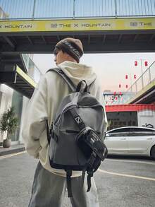 1pc Streetwear Cool Cargo Style Style Backpack - Unisex Large Capacity Multi-Purpose Detachable Small Bag - Functional Backpack Cool Functional Style Backpack - Boys Large Capacity Lightweight Minimalist Backpack - Multicolor - View 3