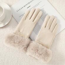 Women's Touchscreen Gloves, Pink, Waterproof, Soft Warm Wool Lining, Outdoor Winter Gloves - Pink - View 6