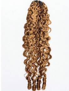 OQ Hair Highlight Color Burmese Curly Crochet Human Hair 16-24 Inch Braids Friendly Hair Extensions Shed-Free Easy Install 50g Per Bundle Virgin Human Hair No Chemical Process Daily Use For Beginners - S4/27 - View 4