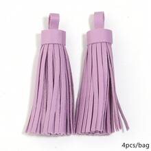 4pcs/Pack Leather Tassel Key Fob, Approx. 9cm Length, Suitable For Clothing, Shoes, Hats, Home Decor PU Tassel Pendant - PU Leather Fringe - View 8
