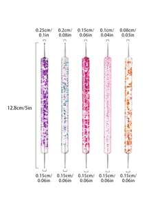 Multi Functional Nail Art Brush Set 33Pcs,Glitter Handles, Diverse Brush Tips For All Kinds Of Nail Art Creation - Multicolor - View 7