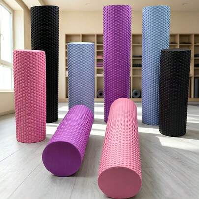 1 pieza Rodillo de espuma, Masaje muscular Rehabilitación Dolor de espalda rígida Terapia física Tejido profundo Firme Equipo de ejercicio Gimnasio en casa Estrés Yoga Pilates, Adecuado para relajación muscular, entrenamiento, fitness