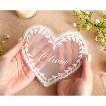Personalized Lace Place Cards, Heart Lace Guest Cards, Vintage Place Decor, Custom Wedding Name Tags, Handmade Sheer Lace Table Setting Lace Place Cards - Multi-color - Lace Tag - View 9
