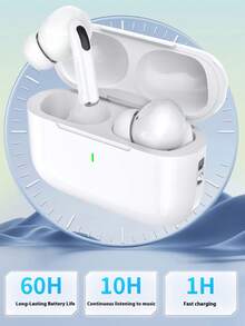True Wireless Bluetooth 5.3 Earbuds, Deep Bass Stereo, Built-In Microphone, Stable Connection, Sweat-Proof Design, Suitable For Running, Fitness, Music, Calls, Compatible With Apple And Android - White - View 9