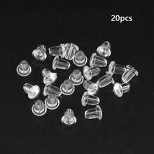 Earring Stud Set, Handmade DIY Jewelry Accessories, Non-Slip Anti-Loss Silicone Ear Plugs, Anti-Drop Anti-Piercing Ear Hole Ear Plugs Set, Suitable For Lollipop Earrings, Large Earrings, Ear Holes And Earring Replacement - Transparent - View 9