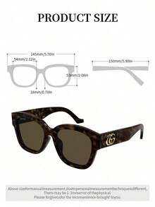 Gucci Kacamata Fashion Mewah Bergaya Vintage untuk Pria dan Wanita, Cocok untuk Pemakaian Sehari-hari - Hitam - View 6