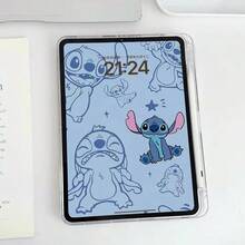 Ốp bảo vệ máy tính bảng Disney Stitch hoạt hình có giá đỡ đa nếp gấp, thiết kế nắp gập, khe cắm bút cảm ứng Bluetooth, in hình nhân vật Stitch hoạt hình, viền dày chống sốc và chống rơi, nhiều chế độ gập cho các góc nhìn khác nhau, thiết kế nghệ thuật, tương thích với các mẫu iPad/Air/Pro - Màu xanh lam - Xem 2
