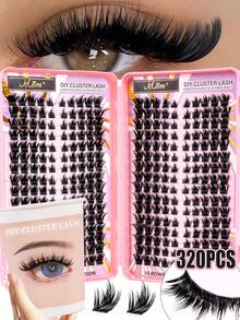 MEM 320 Eyelash Books, D-Curl, Large Quantity, New DIY Eyelashes, Fluffy And Soft, 3D Fake Mink False Eyelashes, Makeup, Extended Eyelashes, Short Eyelashes, DIY Light Eyelashes, Extended False Eyelashes DIY At Home - D - View 11