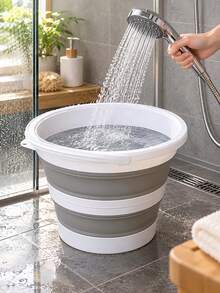 2/1pc Foldable Silicone Water Bucket, Reusable Water Storage Container, Easy Storage Basket, Bathroom Accessories, Laundry Bucket, Dirty Clothes Hamper, Bathroom Storage And Organization, Home Decor - Multicolor - View 1