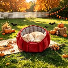 Foldable Pumpkin Pet Car Seat, Travel Safety Protection Pet Bed, Indoor/Outdoor Cat & Dog Bed - Multicolor - View 4
