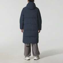 Adidas 3S L DOWN JKT Men's Long Hooded Down Jacket Blue - Blue - View 3