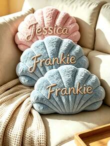 Handmade Customized Name Shell Pillow, Suitable For Sofa Or Bedside, English Letter Couple Gift, Available For Bulk Orders, Soft Bedside Decorative Cushion, Wedding Gift, Multiple Colors Available - Multicolor - View 8