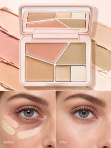 FEOTZNW Palet Concealer 5 Warna - Cakupan Penuh untuk Bintik Hitam, Bekas Jerawat, Tato, dan Lingkaran Hitam di Bawah Mata, Mencerahkan dan Memperbaiki Warna Kulit | Set Hadiah Natal dan Hari Valentine yang Sempurna - nomor 02 - View 1