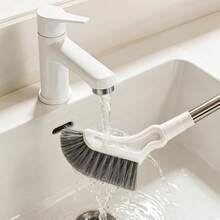 Stainless Steel Toilet Brush With Extendable Long Handle, Curved Stiff Bristle Brush Head, Heavy Duty Bathroom Brush For Deep Cleaning And Hard-To-Reach Areas - A - View 3