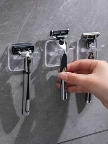 2026 New Shower Razor Holder (1pc) Self-Adhesive Razor Hook, Removable And Reusable, Suitable For Wall, Bath Sponge Hook, Towel Accessory, Ideal For Bathroom, Kitchen, Guest Room, Spring, Easter, Labor Day, Father's Day Gift - Multicolor - View 2