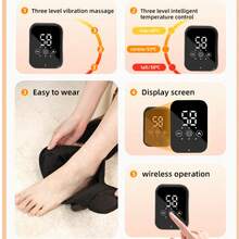 Đai massage quấn chân 3 trong 1 không dây 2000mAh, sưởi ấm điện và rung khí, máy massage chân và cổ chân sạc lại được, 1 cái - Xem 5