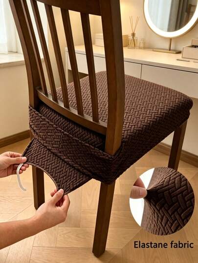 1pc Non-Slip Chair Cover, Soft Plaid Pattern, Elastic Chair Cover, Suitable For Office And Home Chairs, Beautiful High Elasticity Soft, Replace Old Surface, Protect Chair, Enhance Home Aesthetics, Furniture Decor