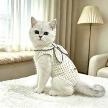 1PC Cute Pet Jumpsuit, Cat/Dog White Elastic Vest Lor Autumn And Winter, Soft And Comfortable Pet Clothing Pullover - White - View 8