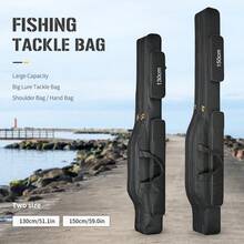 LEOFISHING Portable Foldable Fishing Tackle Bag, Big Belly Fishing Rod Case, Hand & Shoulder Carry Fishing Gear Storage Bag With Extra Pockets For Sea Rods Lures Fishing Accessories, 130cm 150cm 3 Color Available - Multicolor - View 4