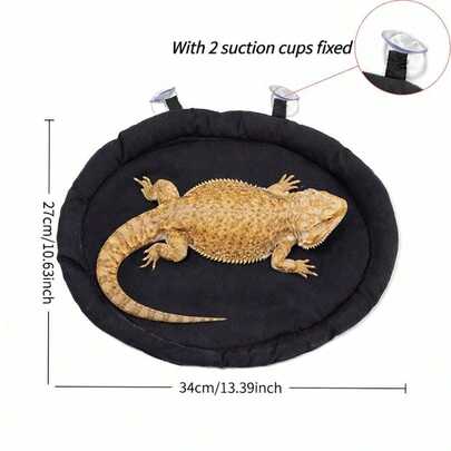 Bearded Vehicle Travel Pad, Easy-To-Clean Soft With Strong Suction Cups, Dual-Use Car Trips Home Rest, Lets Reptiles Bask Ease Anxiety, Reptile Travel, Fits Bearded Leopard Geckos, Lizards Small Rodents