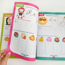 Lachilly Full Color Spanish Alphabet & Number Practice Book, Student Language Learning Material, Kindergarten Preschool ABC 123 Handwriting Tracing Workbook - Multicolor - View 5