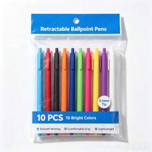 DOWMOO Pulpen Ballpoint yang Dapat Ditarik, 10 Warna, Ukuran 0,5mm, Pulpen Menulis Halus untuk Kantor, Sekolah, dan Pelajar - Set - View 5