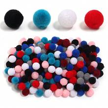100pcs/Pack 8mm Flocked Resin Straight Hole Beads DIY Handmade Phone Chain Necklace Bracelet Autumn/Winter - Flocked Resin Beads - View 5