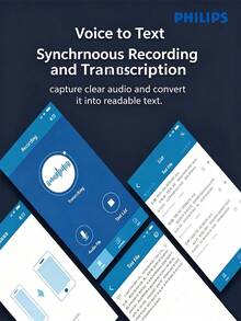 PHILIPS VTR5102 Voice Recorder 16G/32G Meeting Recorder Voice-To-Text Smart APP Voiceprint Induction Simultaneous Recording And Writing HD Noise-Canceling Voice Recorder - View 3