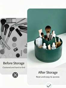 Cosmetic Perfume Storage Box, 360-Degree Rotating Lazy Dresser Storage Cosmetic Water Display Box Large Round Tray, Suitable For Jewelry. Rotating Drawer Desktop Organizer Plastic 5 Compartments, Partitioned Makeup Box, Cosmetics And Toiletries, Used For Organizing Cosmetics, Perfect Gift For Birthday, Halloween, Ramadan, Christmas - Multicolor - View 10